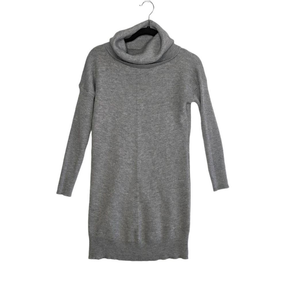 Lulu's Dress Sweater Long Sleeve Cowl neck Small Gray waffle knit